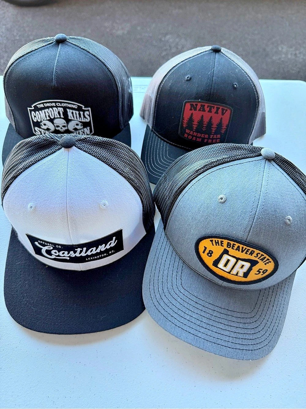 Adjustable Hat Bundle Snapback Trucker Style- 4 Total